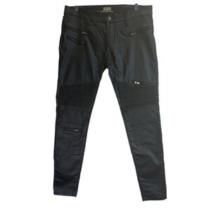 Top Trends Black Moto Style Faux Leather Pants. No size tag.